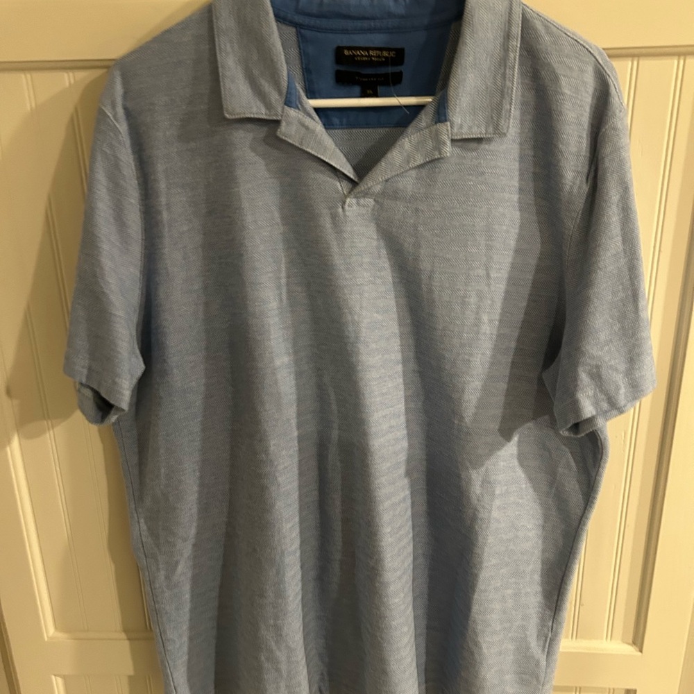 Banana Republic Men’s Luxury Touch Blue Polo Shirt XL